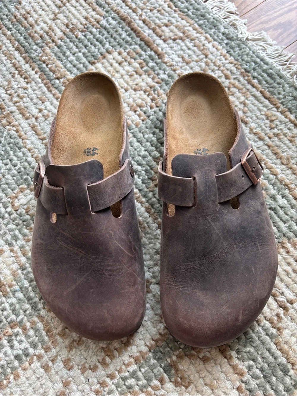 Birkenstock Brown Leather Boston Slip-On Clogs